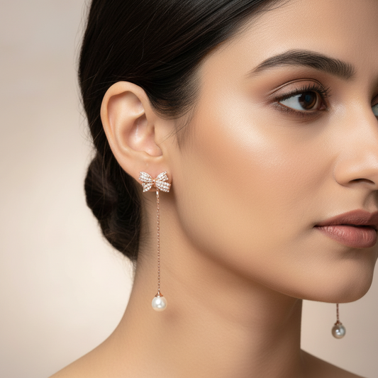 Rosegold butterfly danglers - Western earrings