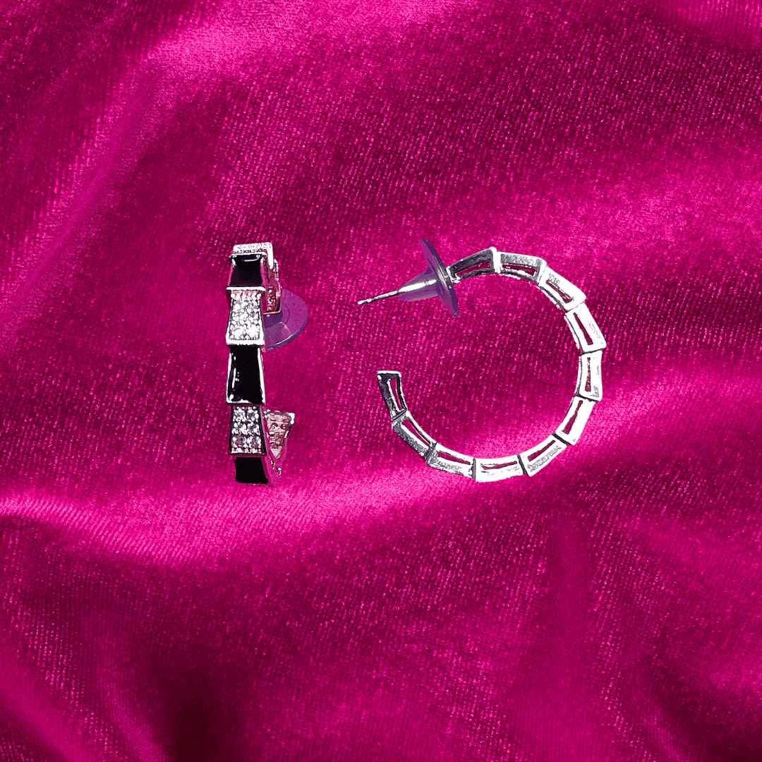 Black Rosegold hoops - Earrings for kurti ,sarees & western wear
