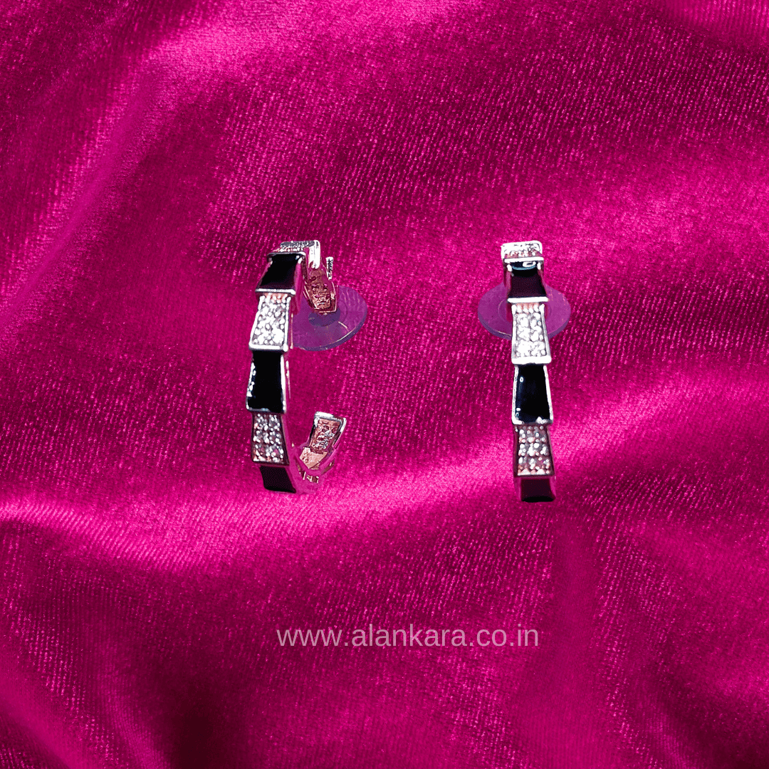 Black Rosegold hoops - Stainless steel western earrings | Alankara
