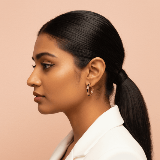 Black Rosegold hoops - Women's western earrings | Alankara