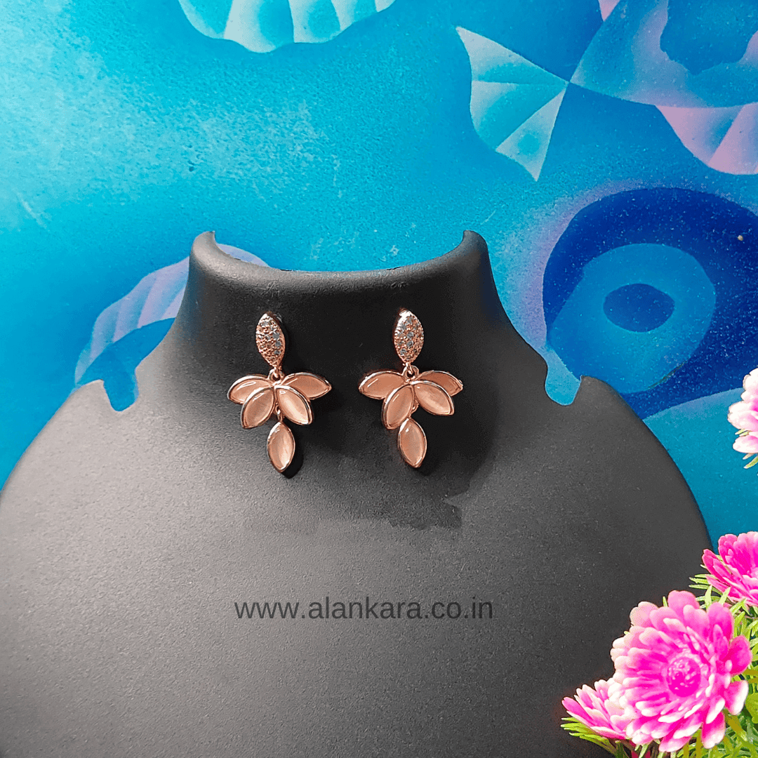 Rosegold Lotus Petals stud Earrings