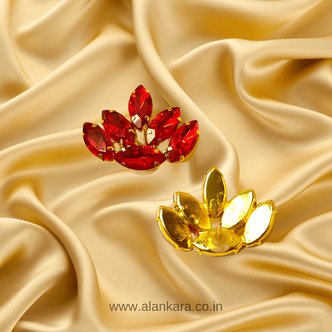 Red lotus stud Earrings
