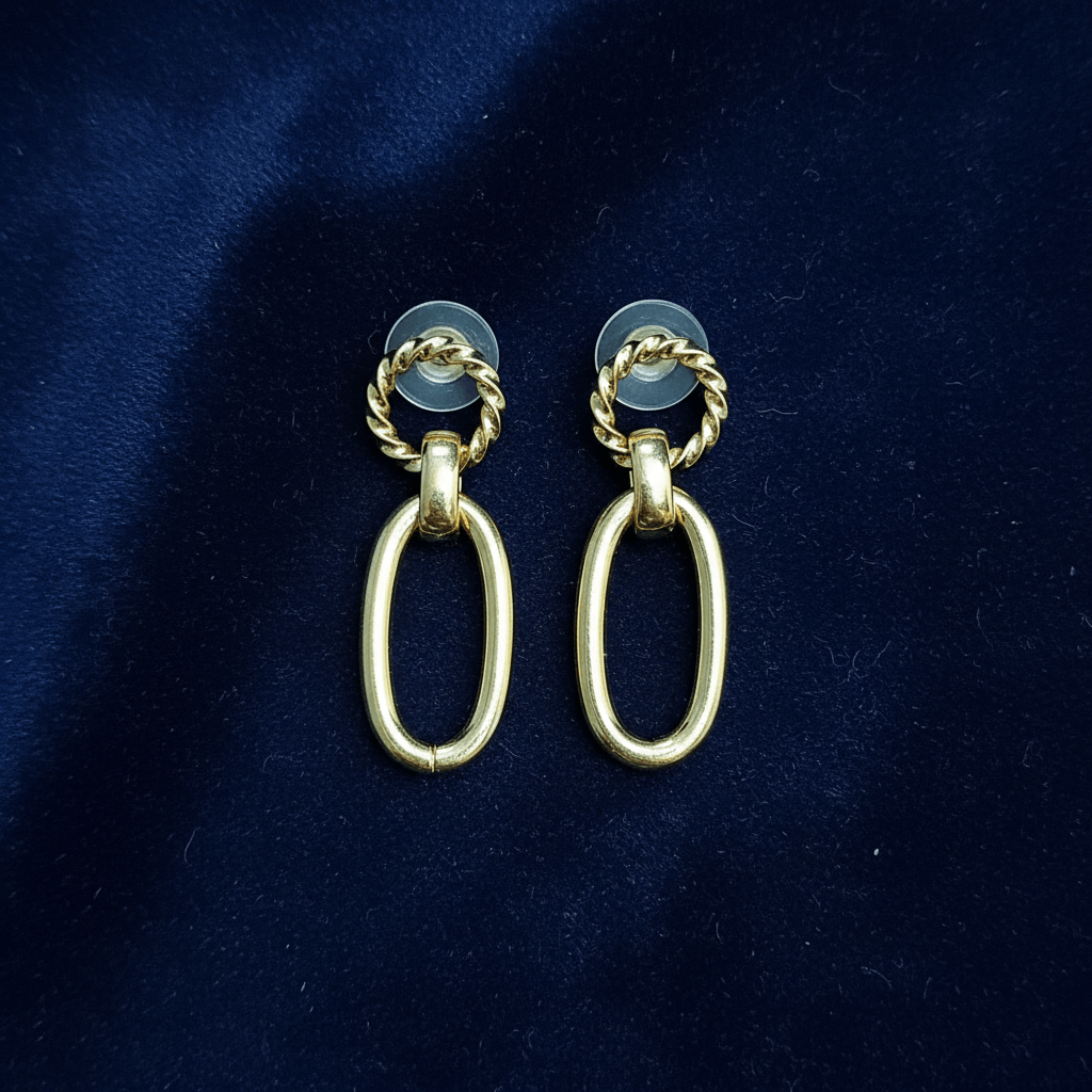 Golden chain hoops - Western earrings