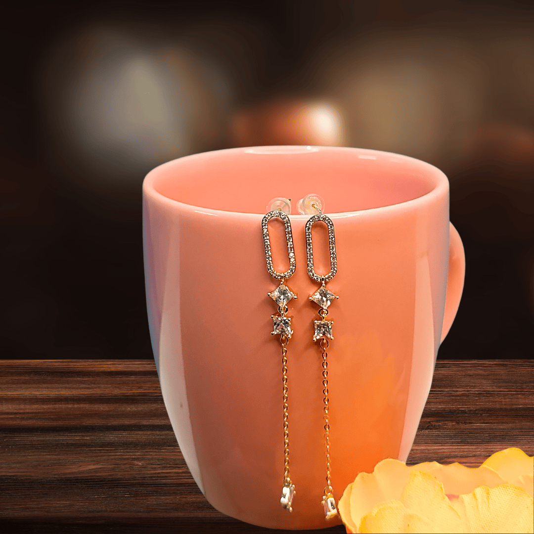 White earrings western - capsule danglers | ALANKARA