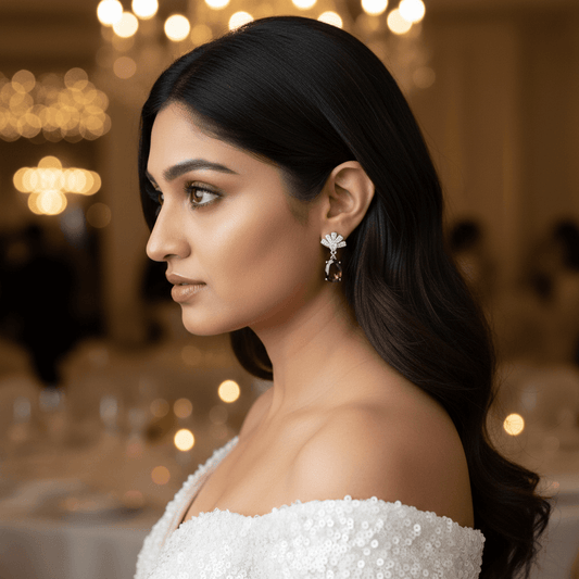 Wine crown glass studs - Women Partywear Earrings | Alankara