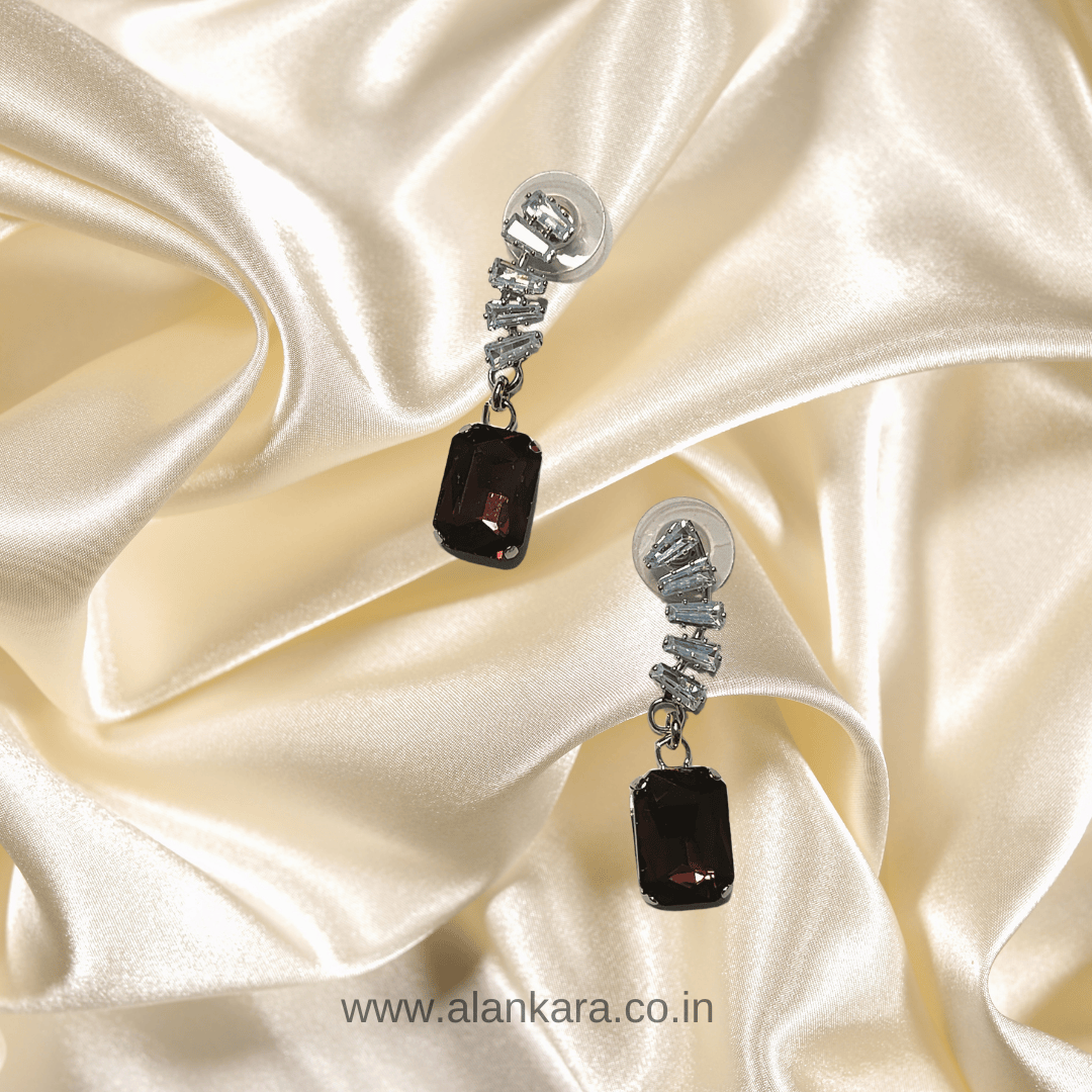 Wine curve glass studs - Korean Earrings | Alankara