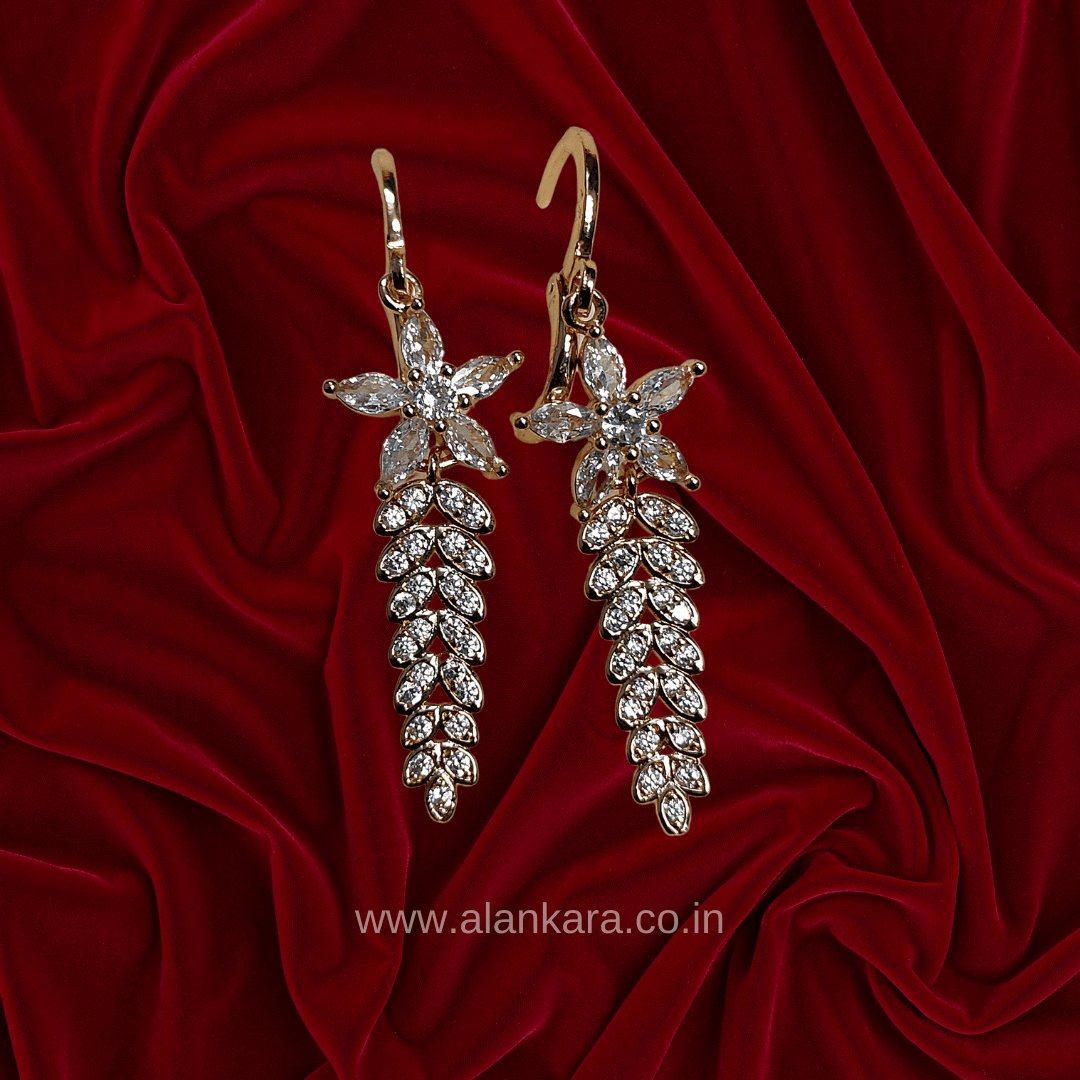 White earrings western - floral grapes danglers | ALANKARA