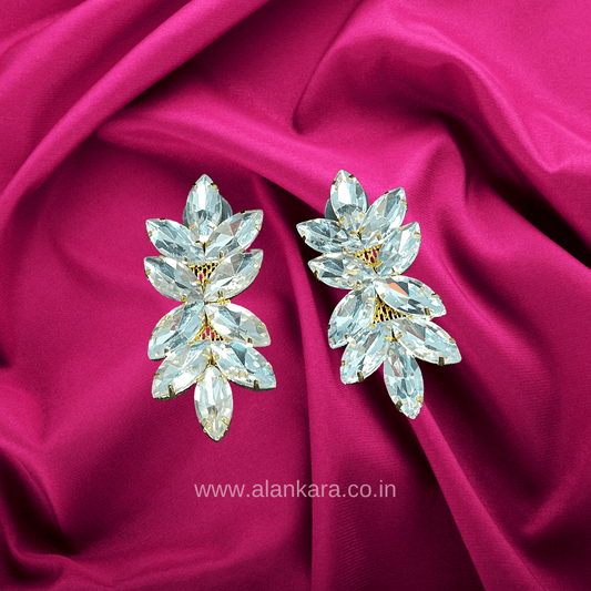 White Earrings for Western dress - Partywear | Alankara