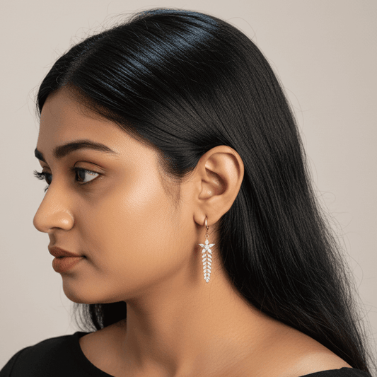 White floral grapes danglers - Women's western earrings