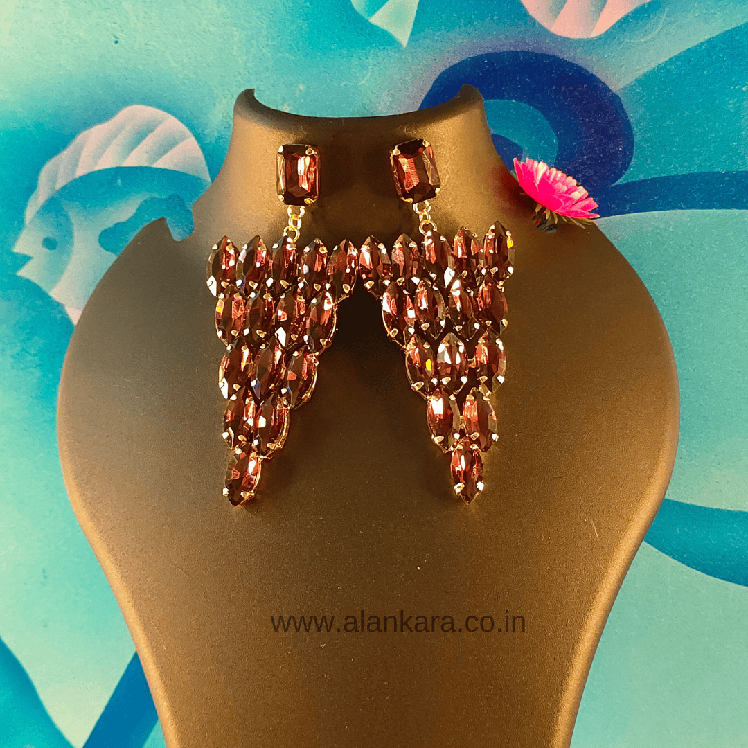 Wine Grapes Danglers - Korean Glass stone Earrings | ALANKARA