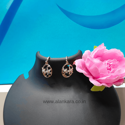 White floral hoop earrings