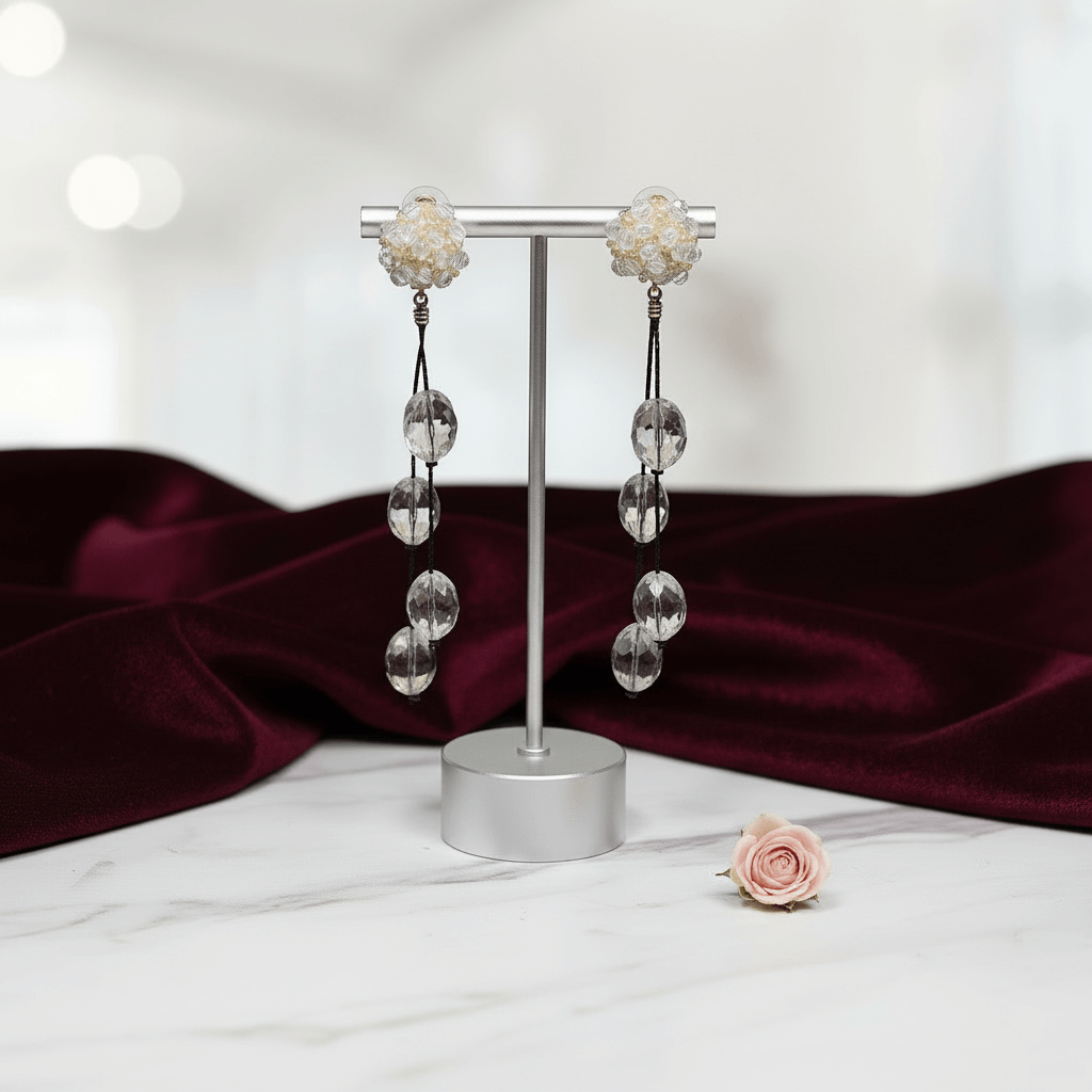 White long Flower danglers - Stylish Western Earrings | Alankara