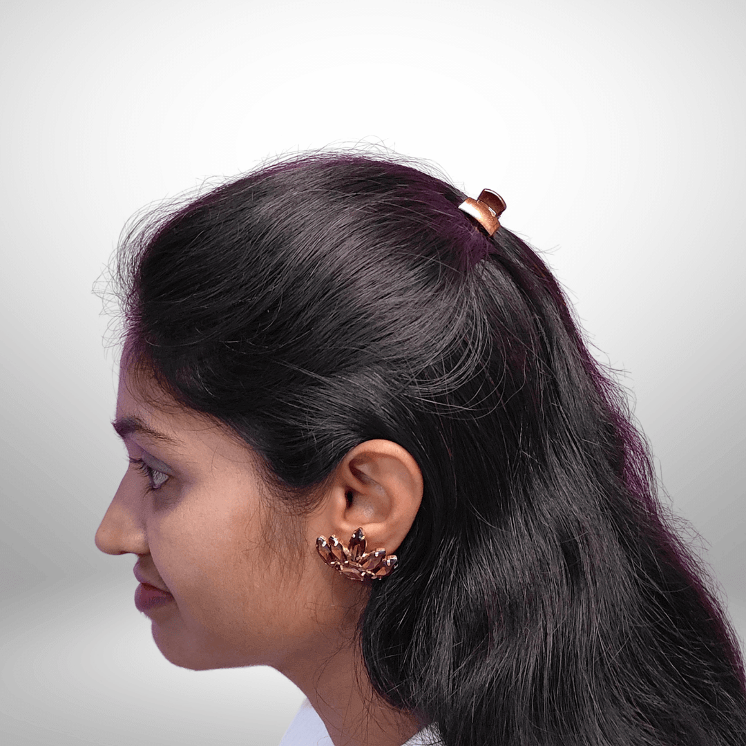 Wine stone Earrings Partywear - glass studs | Alankara