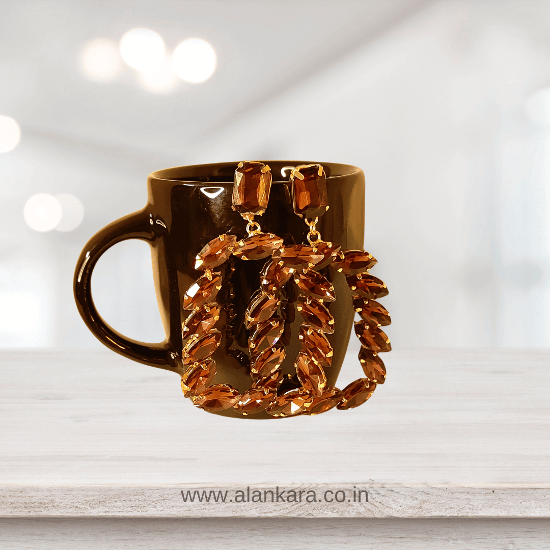 Maroon Earrings - Stone earrings for women | Alankara