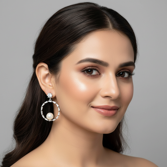 Stylish White Earrings for Kurti & Jeans Tops