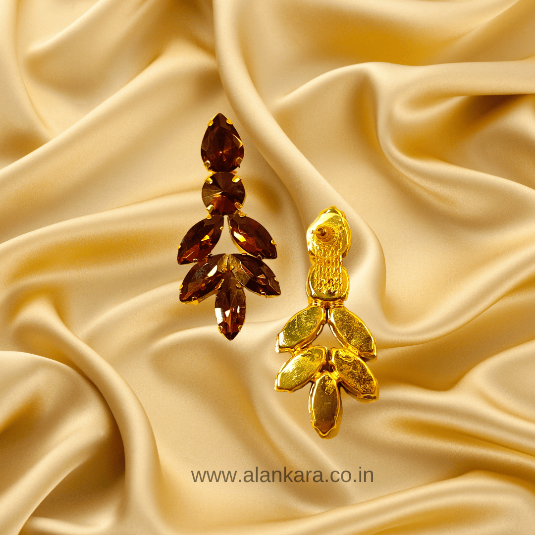 Wine pine jhumka Dangler Earrings