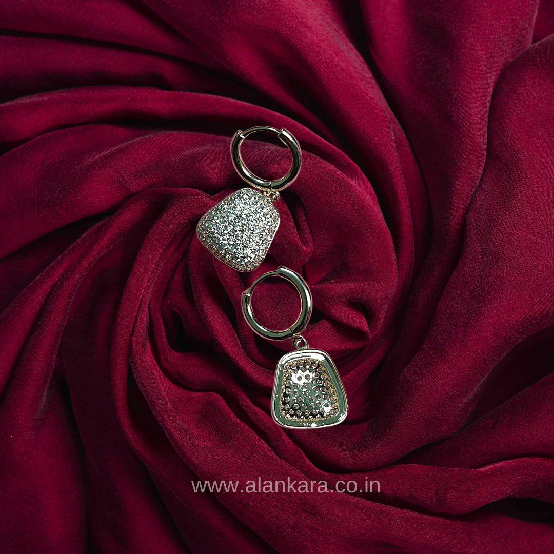 White party purse cz studs - Western earrings