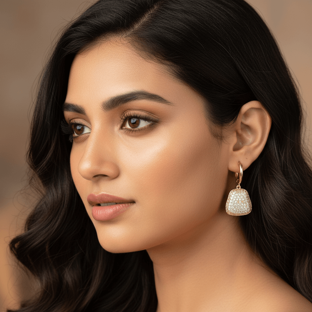 White party purse stud earrings