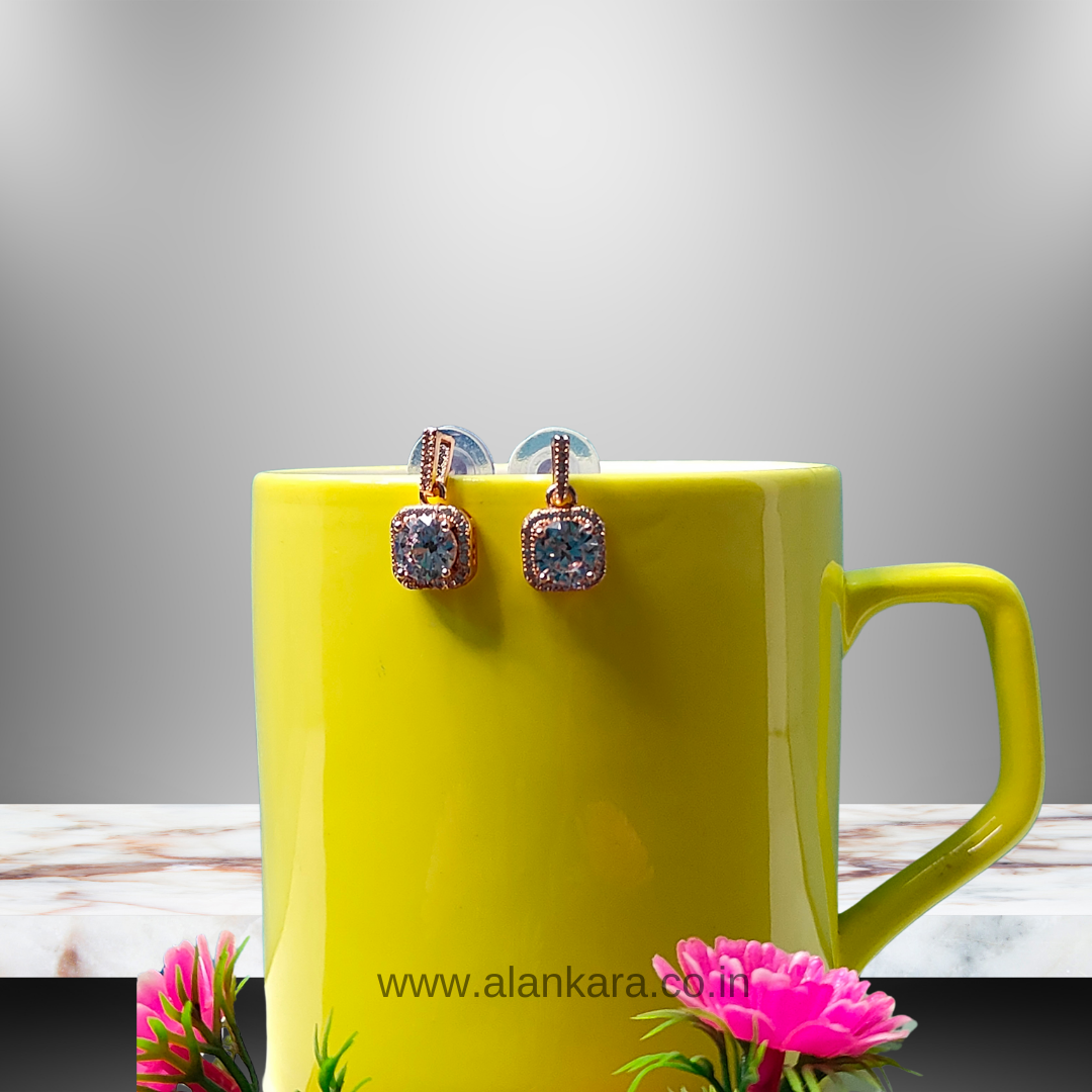 White Rhinestone Studs - Western Earrings