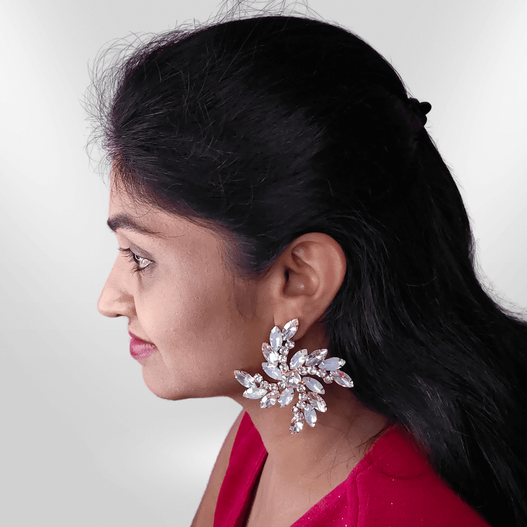 White Earrings stone - Partywear Earrings | Alankara