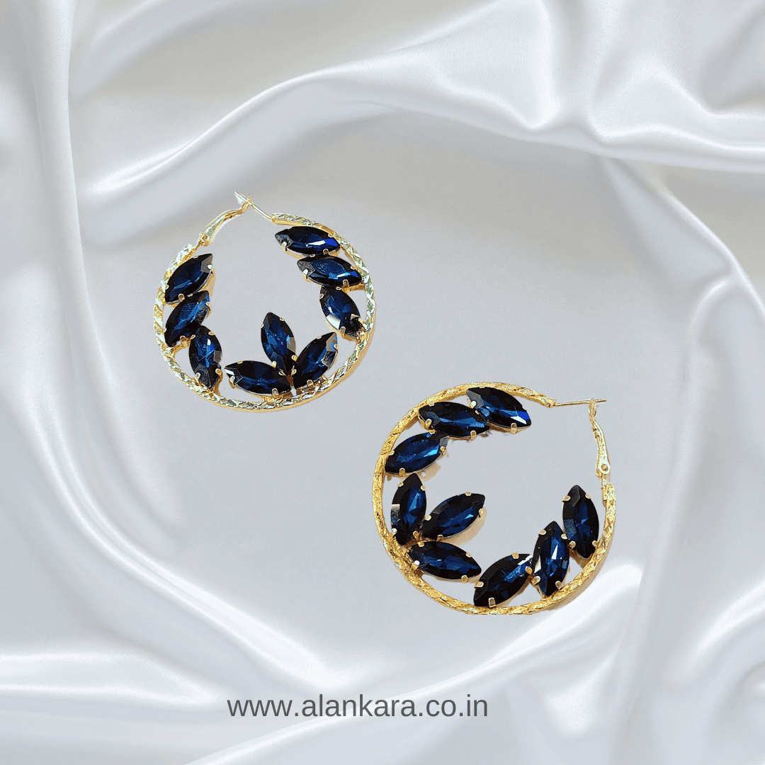Navy Blue Earrings - Korean style earrings | Alankara