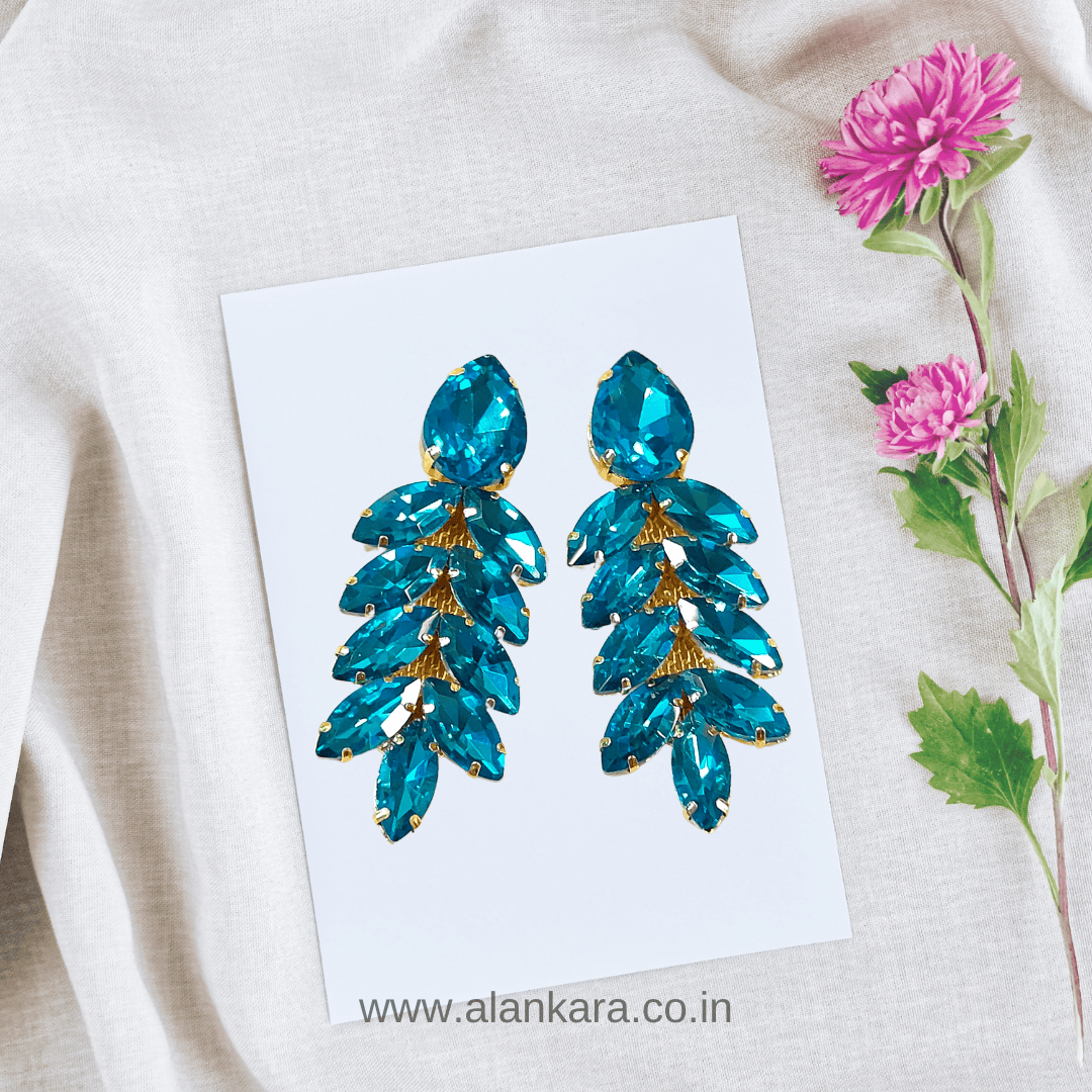 Sky blue Earrings - Stone earrings for women Partywear | Alankara