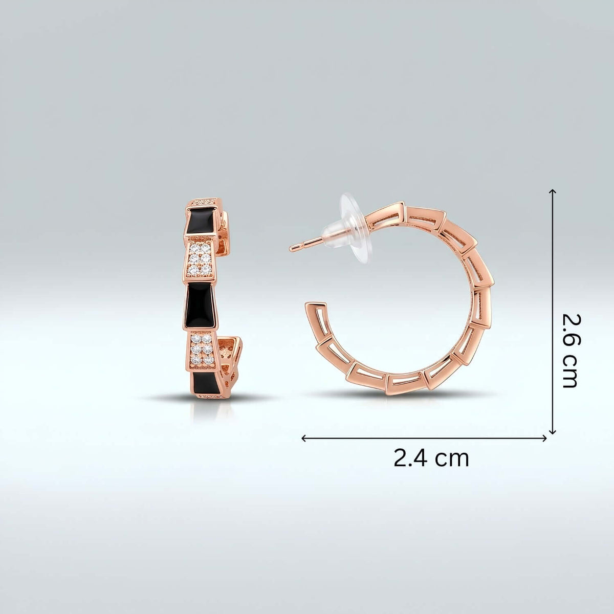 Black Rosegold hoops - Earrings for kurti ,sarees & western wear