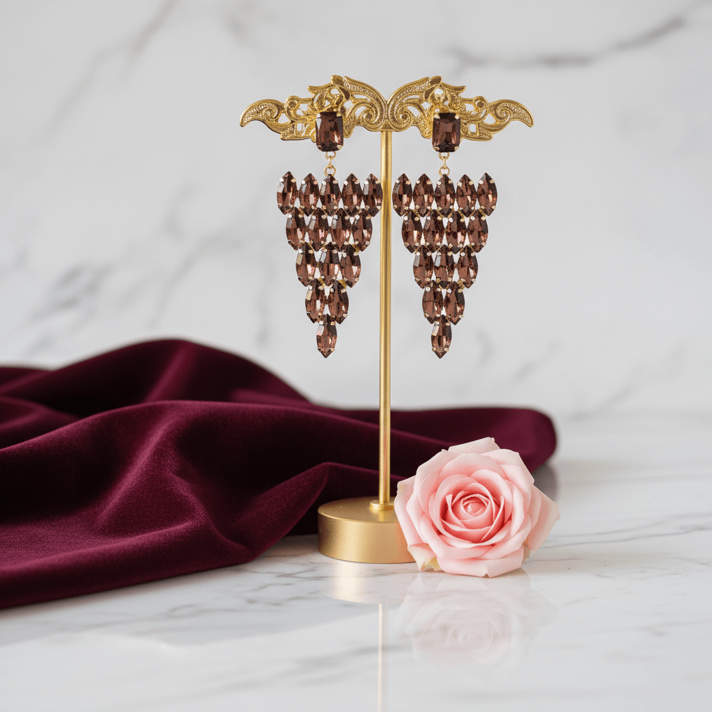 Wine Grapes Danglers - Korean Glass stone Earrings | Alankara