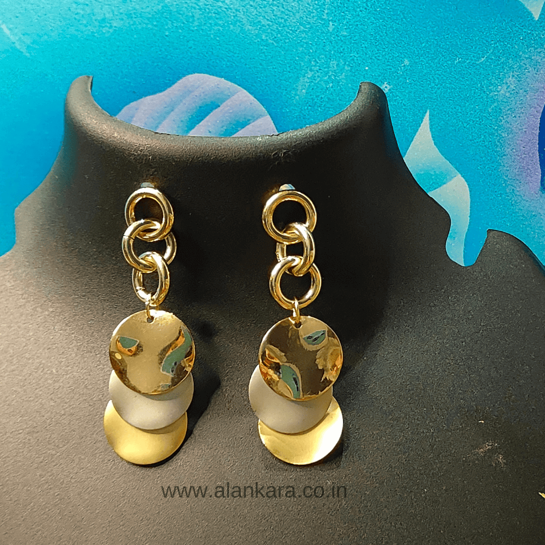 Gold Rosegold silver danglers - Western earrings